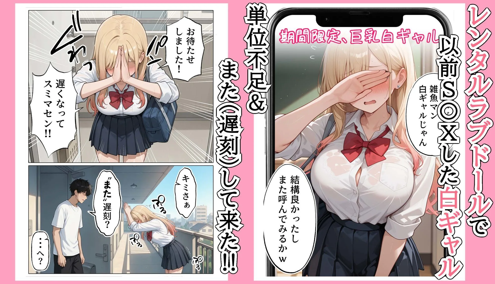 【続編:白ギャルJK2】ラブドール頼んだら、白ギャルJKが来た [maker] サンプル2
